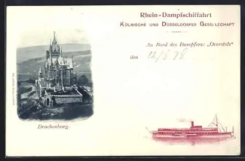 AK Dampfer Overstolz, Drachenburg