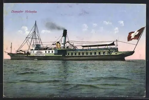 AK Dampfer Helvetia in Fahrt