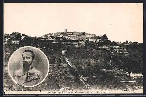 AK Mougins, Vue générale et portrait d`un officier militaire