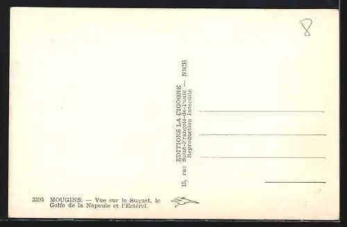 AK Mougins, Vue sur le Suquet, le Golfe de la Napoule et l`Estérel