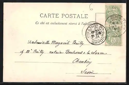 AK Mougins, Vue générale du village avec clocher en arrière-plan