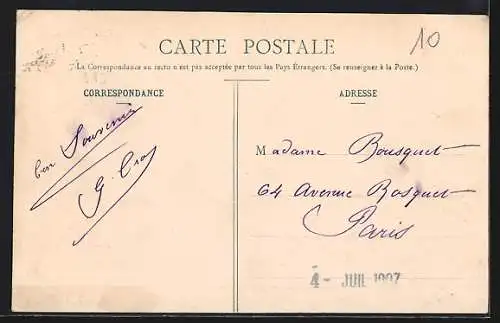 AK Mougins, Vue du village et portrait du Commandant Lamy