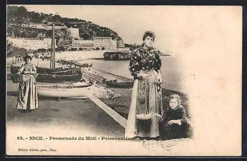 AK Nice, Promenade du Midi, Poissonnières