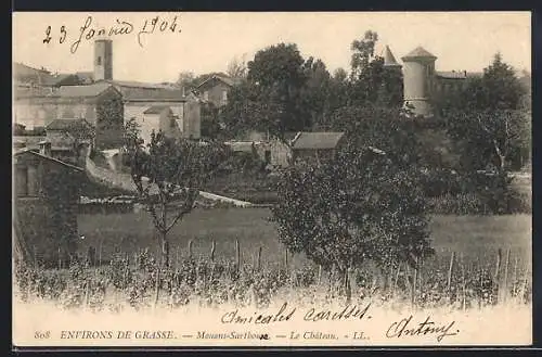 AK Mouans-Sartoux, Vue du château et des environs champêtres