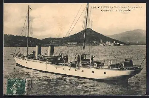 AK Cannes, Promenade en mer Golfe de la Napoule