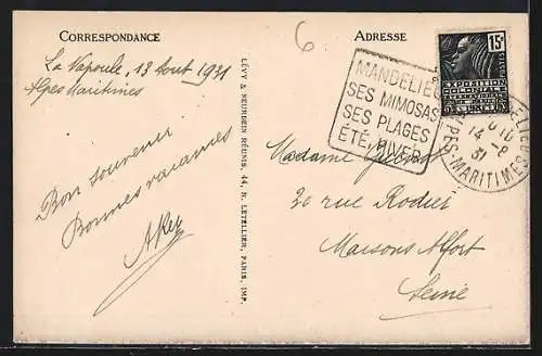 AK La Napoule, Vue générale de la côte et des bâtiments en bord de mer