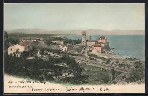 AK Cannes, La Napoule et la côte vue depuis les hauteurs