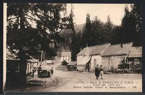 AK Peira-Cava, Route de Peira-Cava à Turini, station estivale, hôtels et baraquements