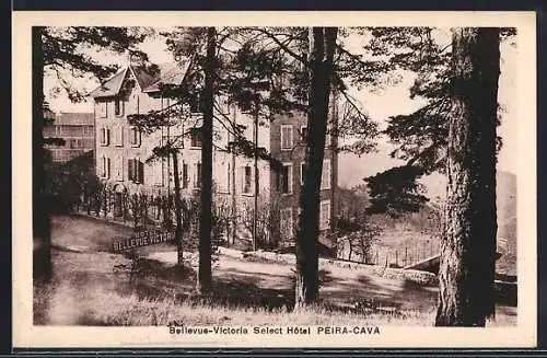 AK Peira-Cava, Hôtel Bellevue-Victoria entouré de pins majestueux