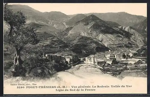 AK Puget-Théniers, Vue générale La Redoule Vallée du Var Ligne du Sud de la France