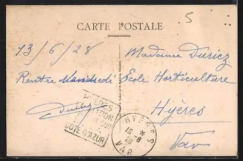 AK Puget-Théniers, Pont sur le Var et vue générale du village et des montagnes environnantes