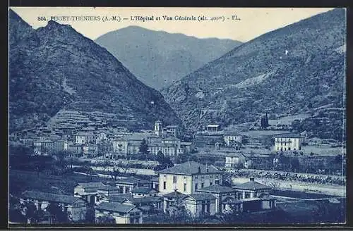 AK Puget-Théniers, L`Hôpital et Vue Générale (alt. 400m)