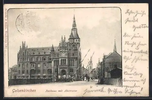 AK Gelsenkirchen, Rathaus mit Ahrstrasse
