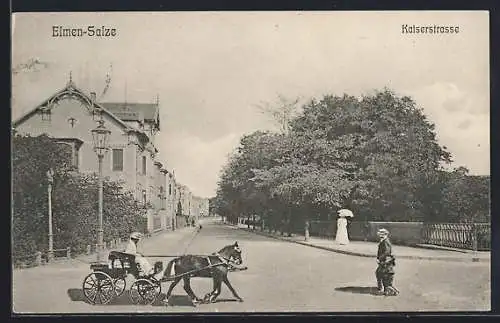 AK Elmen-Salze, Kutsche auf der Kaiserstrasse