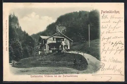 AK Partenkirchen, Restauration Wildenau bei der Partnachklamm