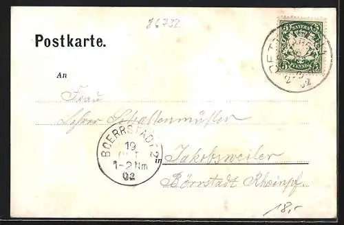AK Oettingen a. R., Partie im Schlossgarten, Fürstl. Schloss