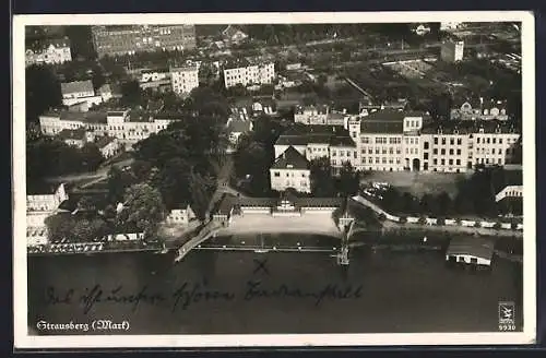 AK Strausberg / Mark, Panorama vom Flugzeug aus