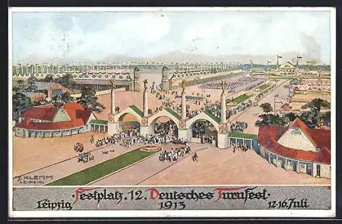 AK Leipzig, der Festplatz beim 12. Deutschen Turnfest 1913