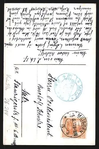 Künstler-AK Willy Straka: Der Abend naht, Landschaftsmotiv