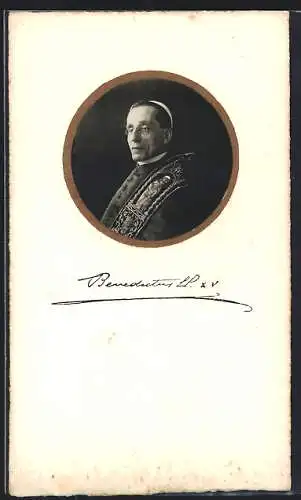 AK Papst Pius XII. im Portrait mit Zucchetto