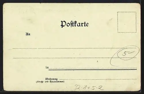 Lithographie Männer kehren von einer Reise zurück, Jugendstil