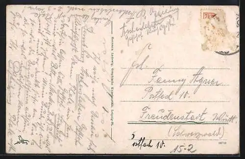 AK Leipzig, Reichsgericht, Luftschiffhalle, Hauptbahnhof, 5 Ansichten