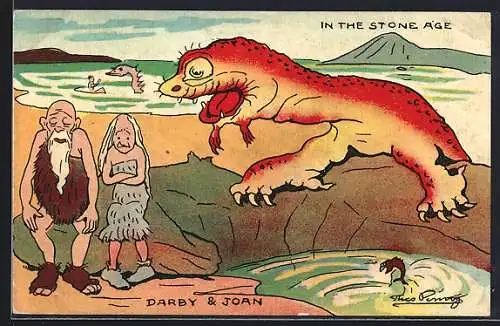 Künstler-AK Darby & Joan, In the Stone Age