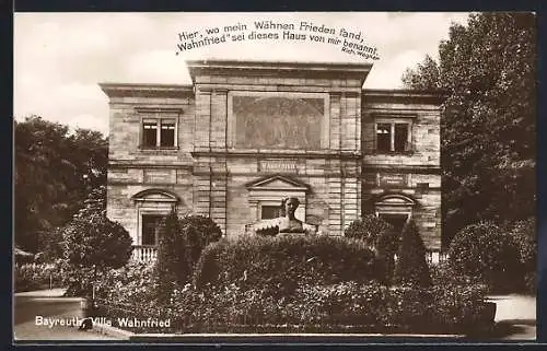 AK Bayreuth, Villa Wahnfried mit Zitat von Richard Wagner