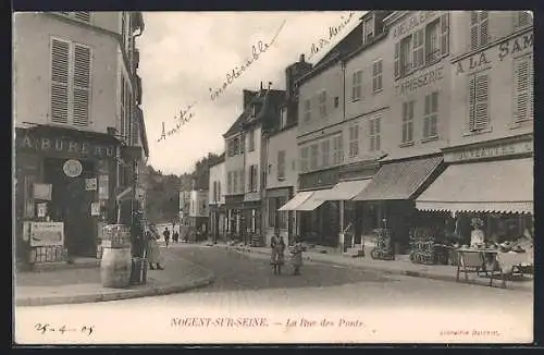 AK Nogent-sur-Seine, La Rue des Ponts