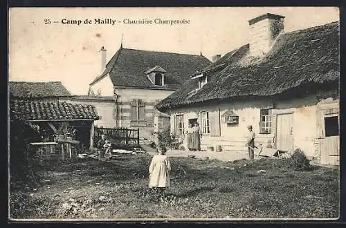 AK Camp de Mailly, Chaumière Champenoise