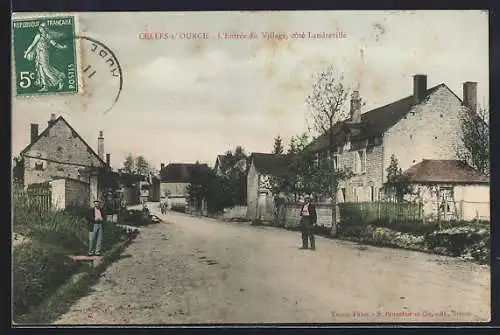 AK Celles-sur-Ource, L`Entrée du Village, côté Landreville