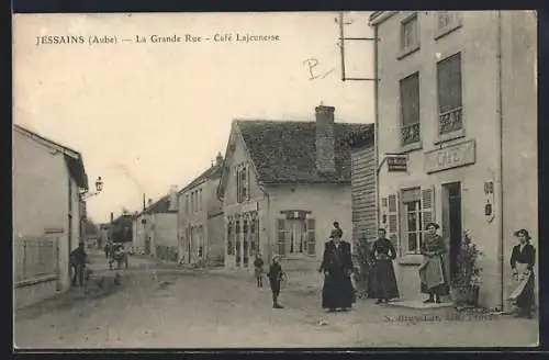 AK Jessains, La Grande Rue, Café Lajeunesse