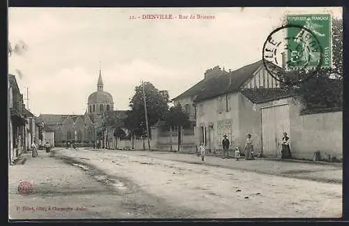 AK Dienville, Rue de Brienne et l`église au fond