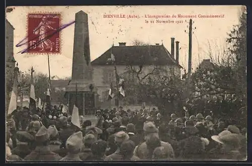 AK Dienville, L`inauguration du Monument Commémoratif le 11 Novembre 1921