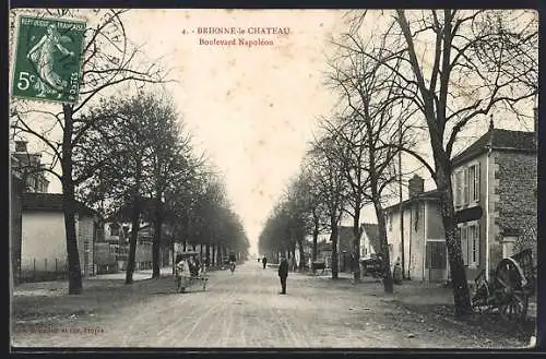 AK Brienne-le-Château, Boulevard Napoléon avec arbres alignés et passants
