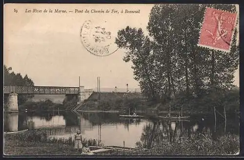 AK Bonneuil, Pont du Chemin de Fer sur la Marne