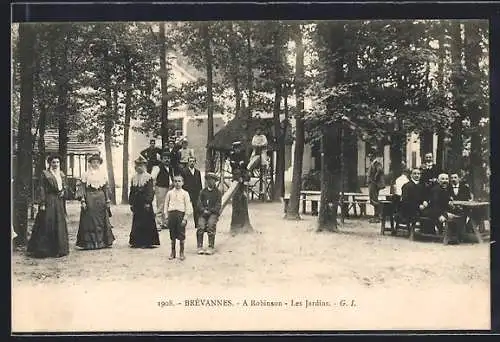 AK Brévannes, A Robinson, Les Jardins, scène animée avec promeneurs et familles