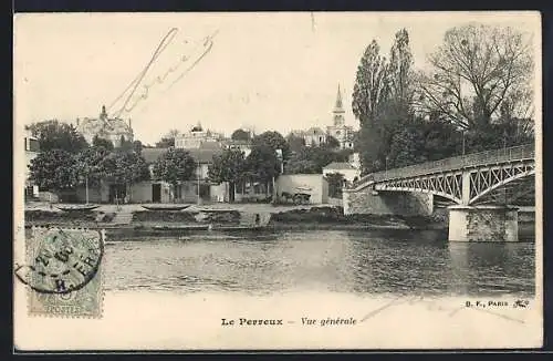 AK Le Perreux, Vue générale avec pont et rivière