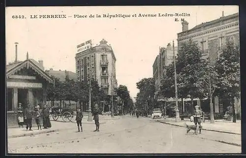 AK Le Perreux, Place de la République et Avenue Ledru-Rollin