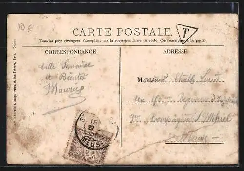 AK Châtillon, Avenue de Paris, La Poste, avec calèches et passants