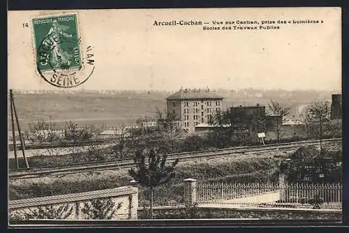 AK Arcueil-Cachan, Vue sur Cachan, prise des Lumières, Écoles des Travaux Publics