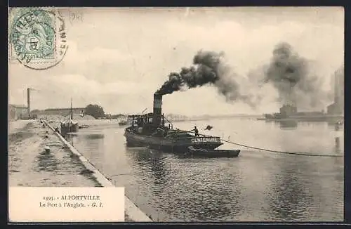 AK Alfortville, Le Port à l`Anglais avec remorqueur à vapeur Centenaire