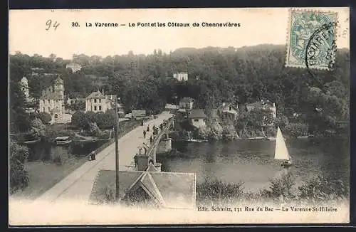 AK La Varenne, Le Pont et les Coteaux de Chennevières