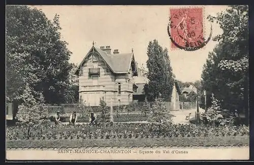 AK Saint-Maurice-Charenton, Square du Val d`Osne avec jardin fleuri et villa élégante