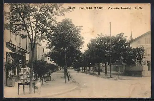 AK Parc-Saint-Maur, Avenue Louise bordée d`arbres et facades de maisons