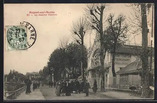 AK Nogent-sur-Marne, Le Casino Tanton et promenade animée