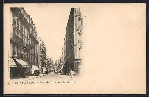 AK Saint-Mandé, Grande Rue vers la Mairie
