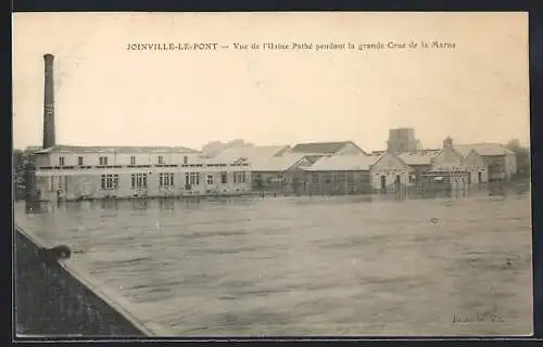 AK Joinville-le-Pont, Vue de l`usine Pathé pendant la grande crue de la Marne