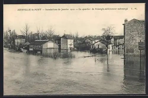 AK Joinville-le-Pont, Inondations de janvier 1910, quartier de Polangis entièrement submergé