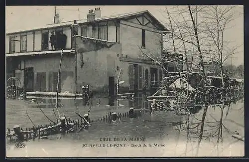 AK Joinville-le-Pont, Crue de la Marne, Bords de la Marne